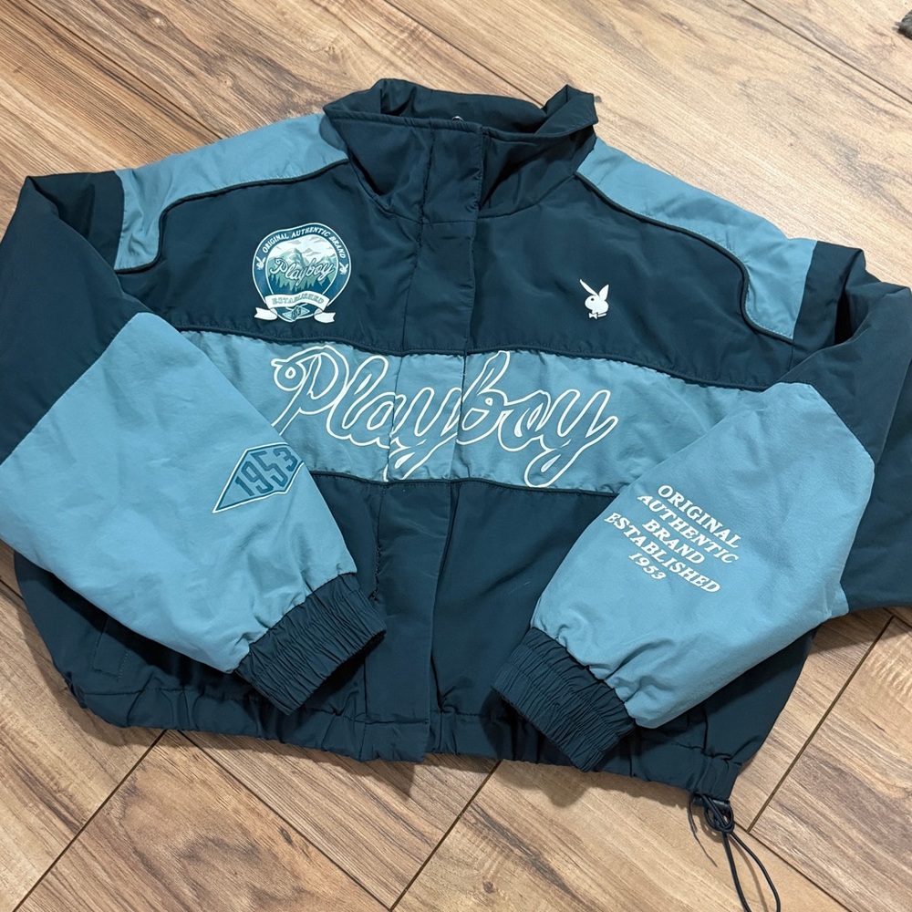 Playboy By PacSun Ski Puffer Jacket in Navy & Grey. Size M/L. - Picture 15 of 16